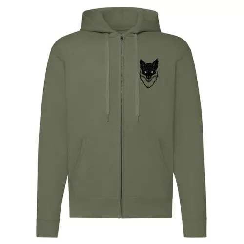 líška zelený sveter na zips