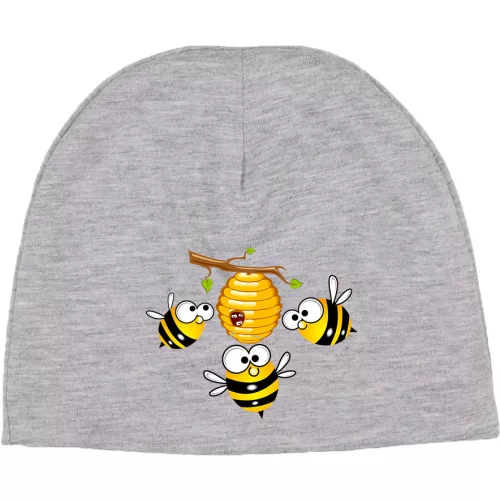 včely detská čiapka šedá