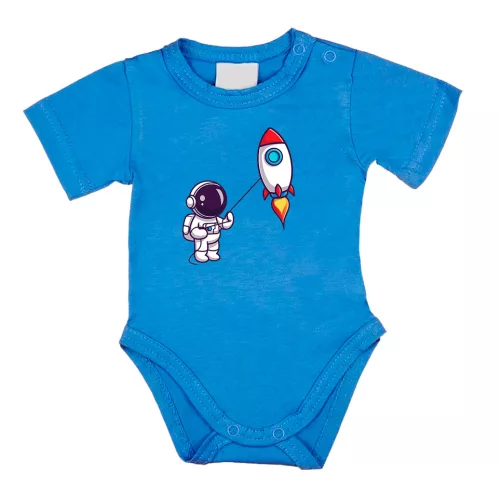 vesmírny krátky rukáv body pre bábätká modrá