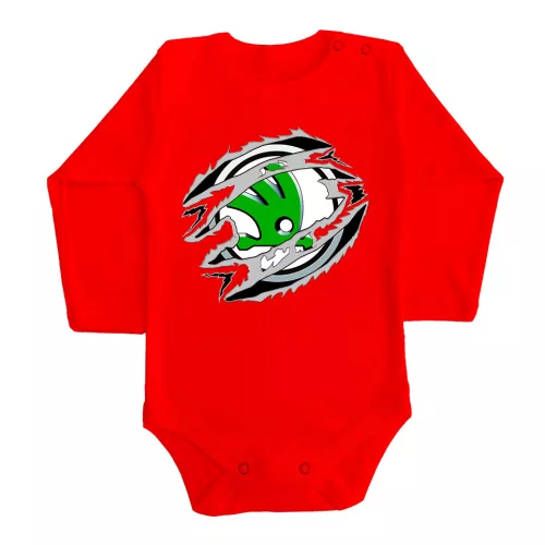 skoda červené dlhý rukáv dojenské body