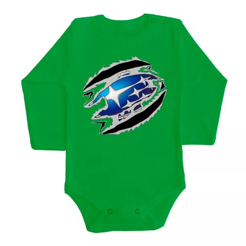 subaru zelené dojčenské telo s dlhým rukávom