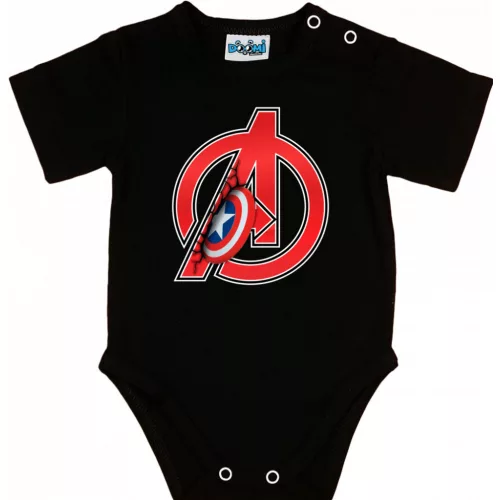body čiapkatain america bábätká, overal čiernej farby