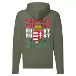 maďarský erbový sveter na zips (zelená)