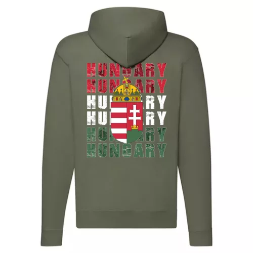 maďarský erbový sveter na zips (zelená)