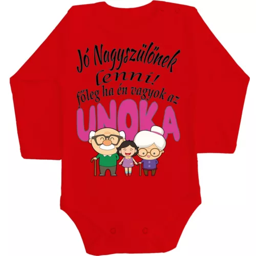 je dobré byť starým rodičom! detské body dievčenské červené