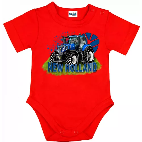 new holland body pre bábätká červený krátky rukáv