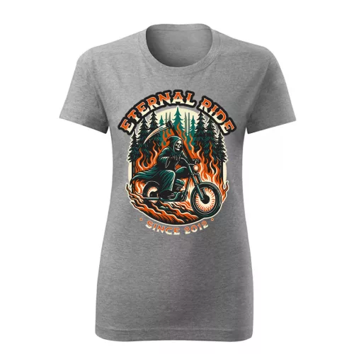 eternal ride motorcycle dámske tričko sivá