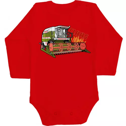 claas body pre bábätká červené dlhý rukáv