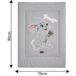 Prémiové vzorované bábätko hniezdo s motívom zajačika pre chlapcov (hviezdičky/sivé) 