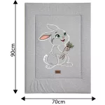 Prémiové vzorované bábätko hniezdo s motívom zajačika pre chlapcov (hviezdičky/sivé) 