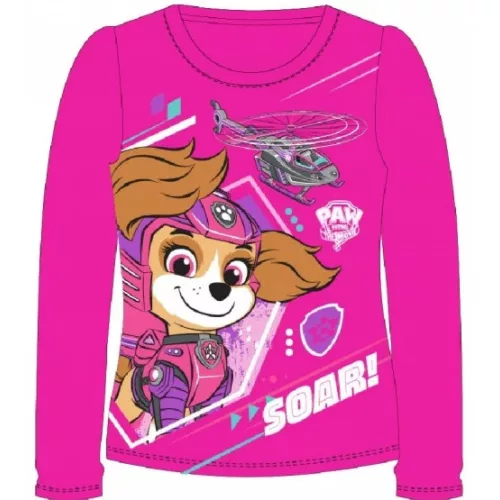 detské tričko paw patrol dlhé, top ružový 98-128 cm