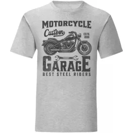 motorcycle garage tričko sivá