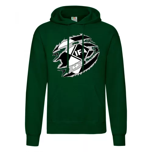 sveter s kapucou s logom ifa zeleným