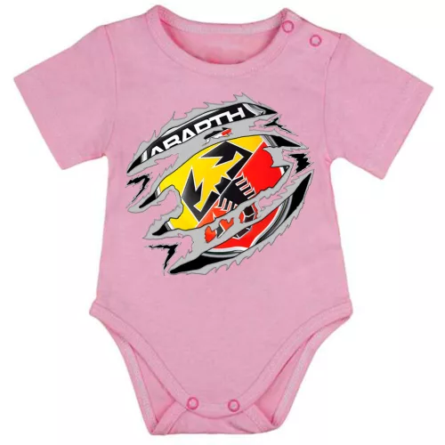 abarth ružové dojčenské telo s krátkym rukávom