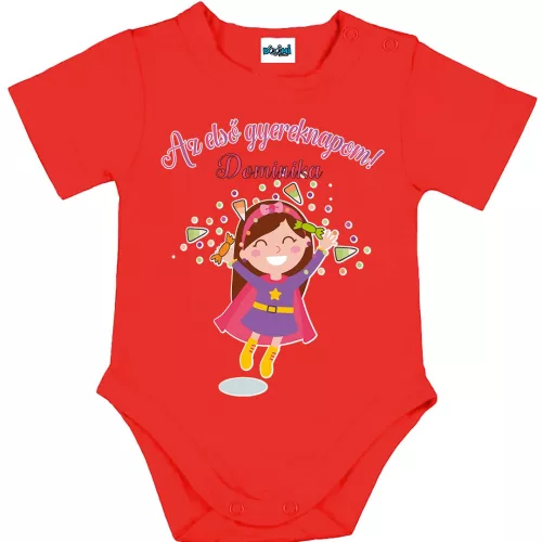 môj prvý deň detí! detské telíčko červené, dievčatko