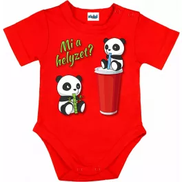 panda body pre bábätká červená