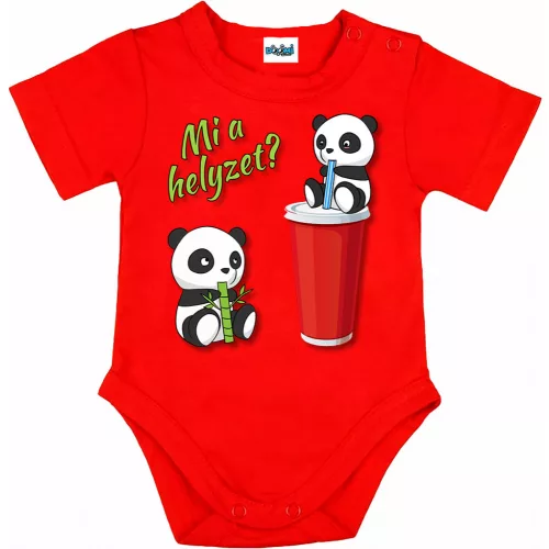 panda body pre bábätká červená