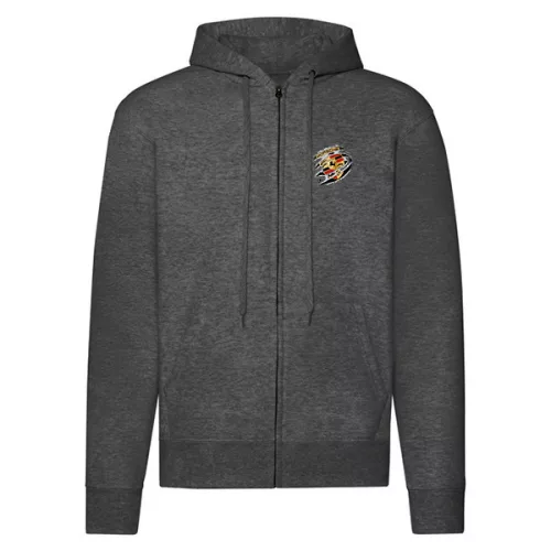 porsche mikina na zips tmavosivá