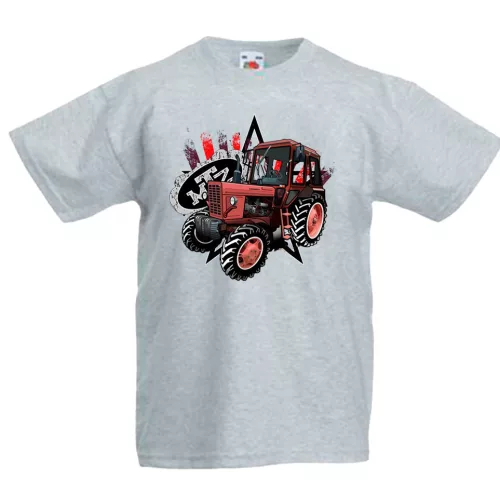 detské tričko mtz 82 tractor šedé