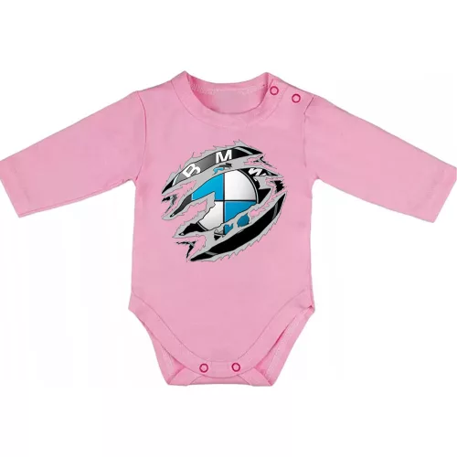 bmw ružové dojčenské telo s dlhým rukávom