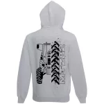 mtz 82 sivý kruhový sveter na zips s čiernym vzorom