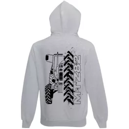 mtz 82 sivý kruhový sveter na zips s čiernym vzorom