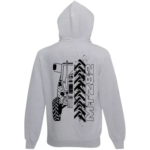 mtz 82 sivý kruhový sveter na zips s čiernym vzorom