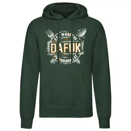 eat whateva dafuk…zelená sveter s klokaním vreckom