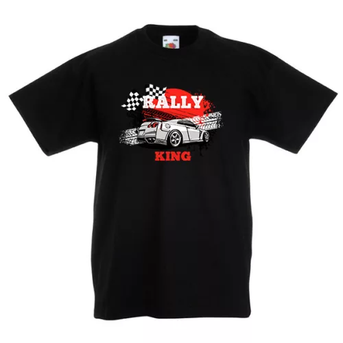 detské tričko rally king v čiernej farbe