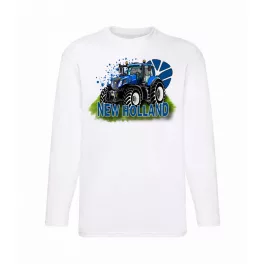 new holland - tričko s dlhým rukávom biely