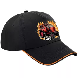 baseball čiapka mtz 50 čierno oranžová brim