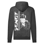 fendt tmavosivý sveter na zips s bielym vzorom