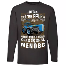 som otec s traktorom dutra tričko s dlhým rukávom čierne