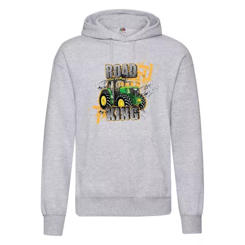 svetlošedá mikina s kapucňou zelená tractor nová