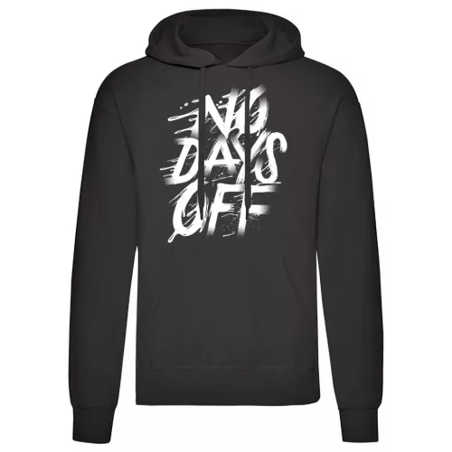 no days off čierna sveter s klokaním vreckom