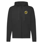 čierny svetr s mikinou s logom rába