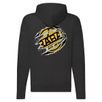 čierny svetr s mikinou s logom rába