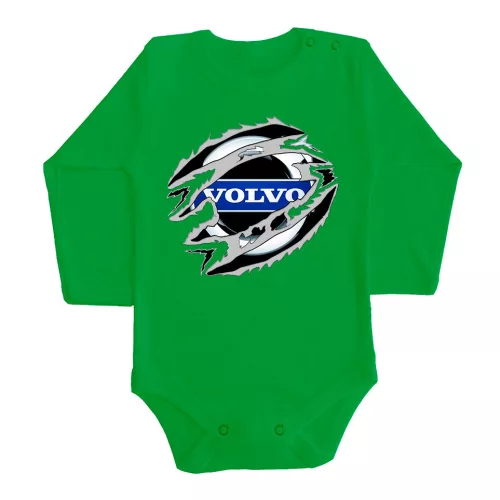 volvo zelená dlhý rukáv dojčenské body