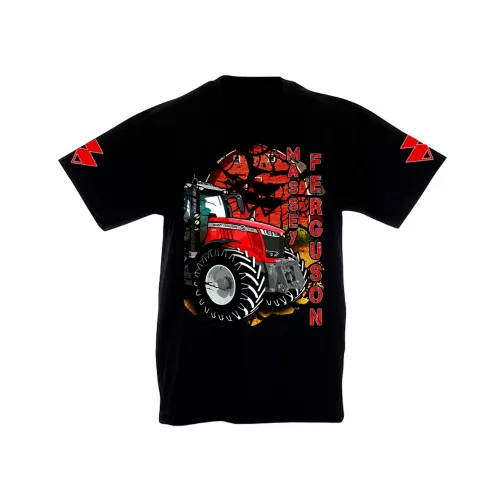 detské tričko massey ferguson s potlačou čiernej