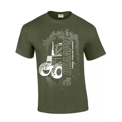 belarus dizajn zelené tričko s bielym vzorom