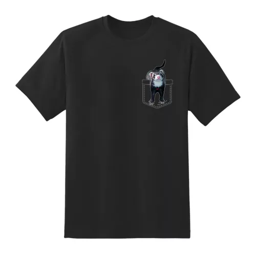 poľovná francúzska vo vrecku čierne tričko