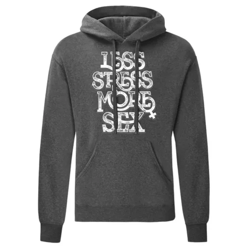 less stress...sivá sveter s klokaním vreckom