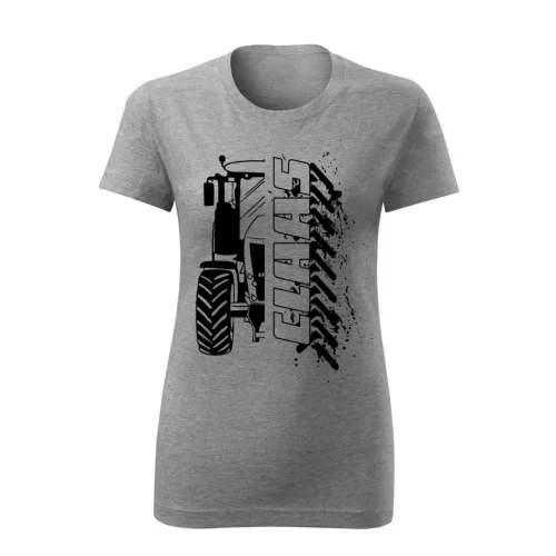 dámske tričko claas obrysové šedé s čiernym vzorom