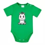 2-dielna zebra, panda súprava (modro - zelená) krátky rukáv