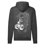 belorusko tmavosivý sveter na zips s bielym vzorom