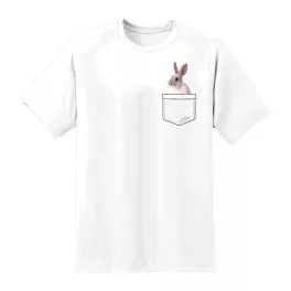 zajíčik vo vrecku biele tričko