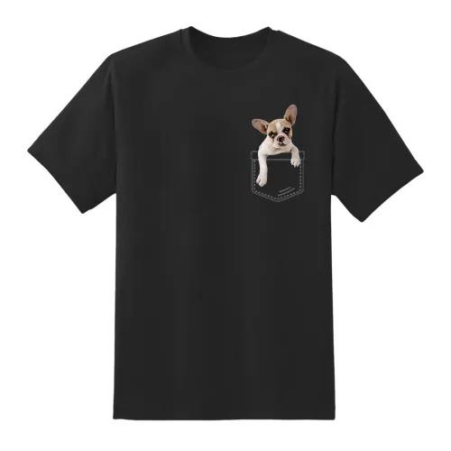 francúzsky bulldog vo vrecku čierne tričko