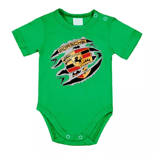 porsche zelené dojenské telo s krátkym rukávom