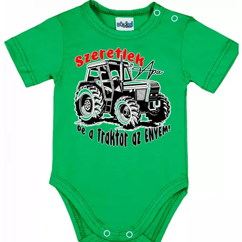 ľúbim ťa ocko, ale traktor je môj! detské telíčko zelené