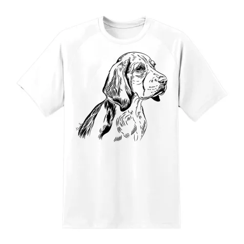 biely tričko psík beagle